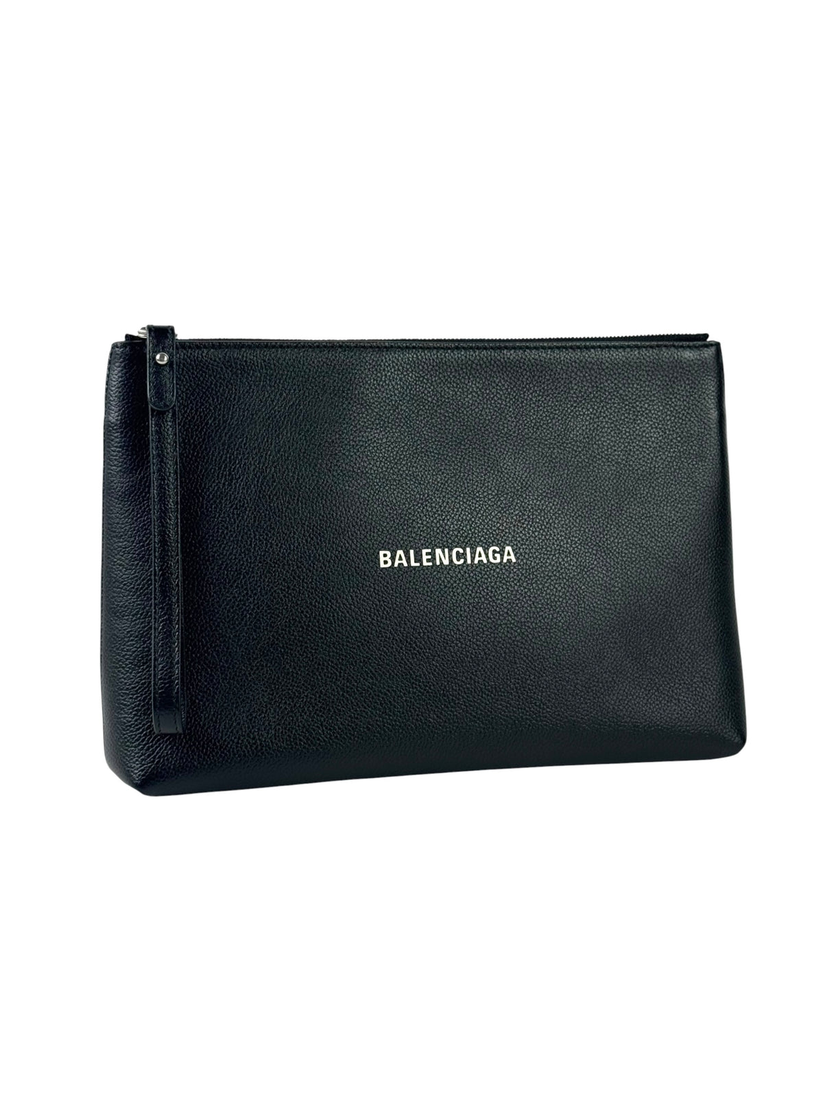 Balenciaga Grain Leather Logo Pochette