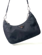 Prada Black Re-Edition Nylon Multi Pochette Slingbag 6