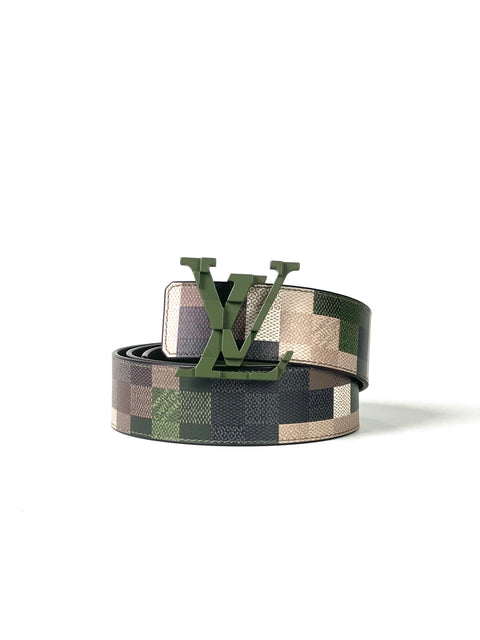 Louis Vuitton LV Mega Pixel 40MM Green Damouflage Reversible Belt