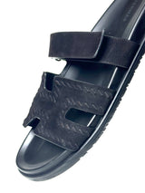 Hermes Chypre Suede Black Sandals 6