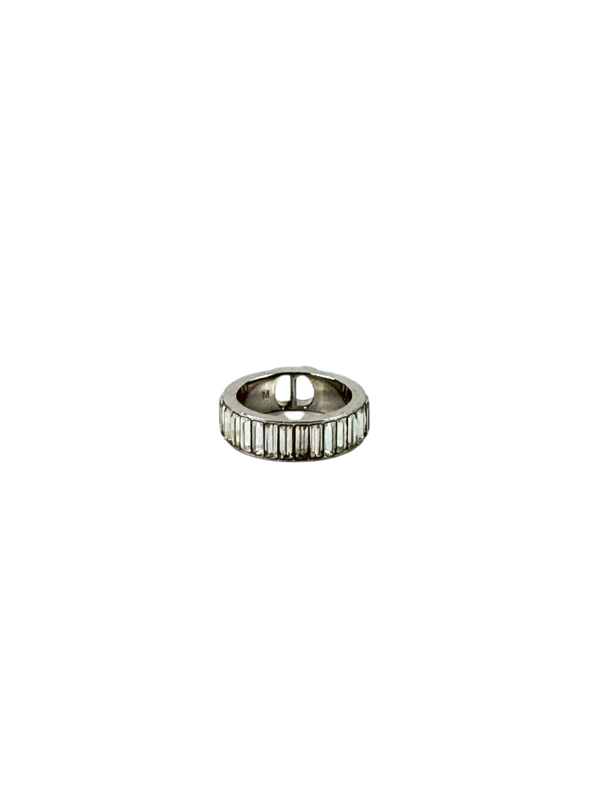 Christian Dior CD Icon and Crystals Silver Ring