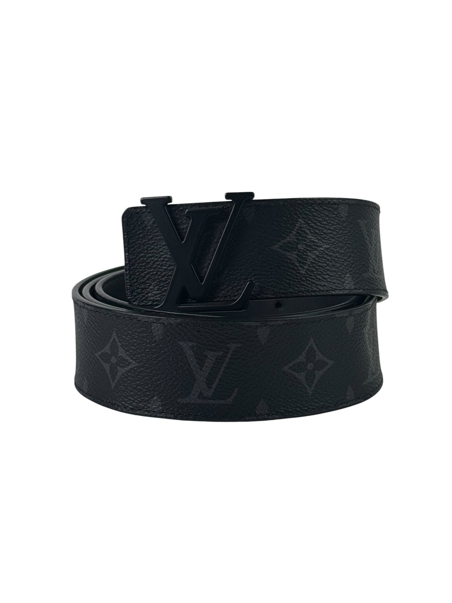 Louis Vuitton Initial Black Logo Eclipse Monogram Rev Belt