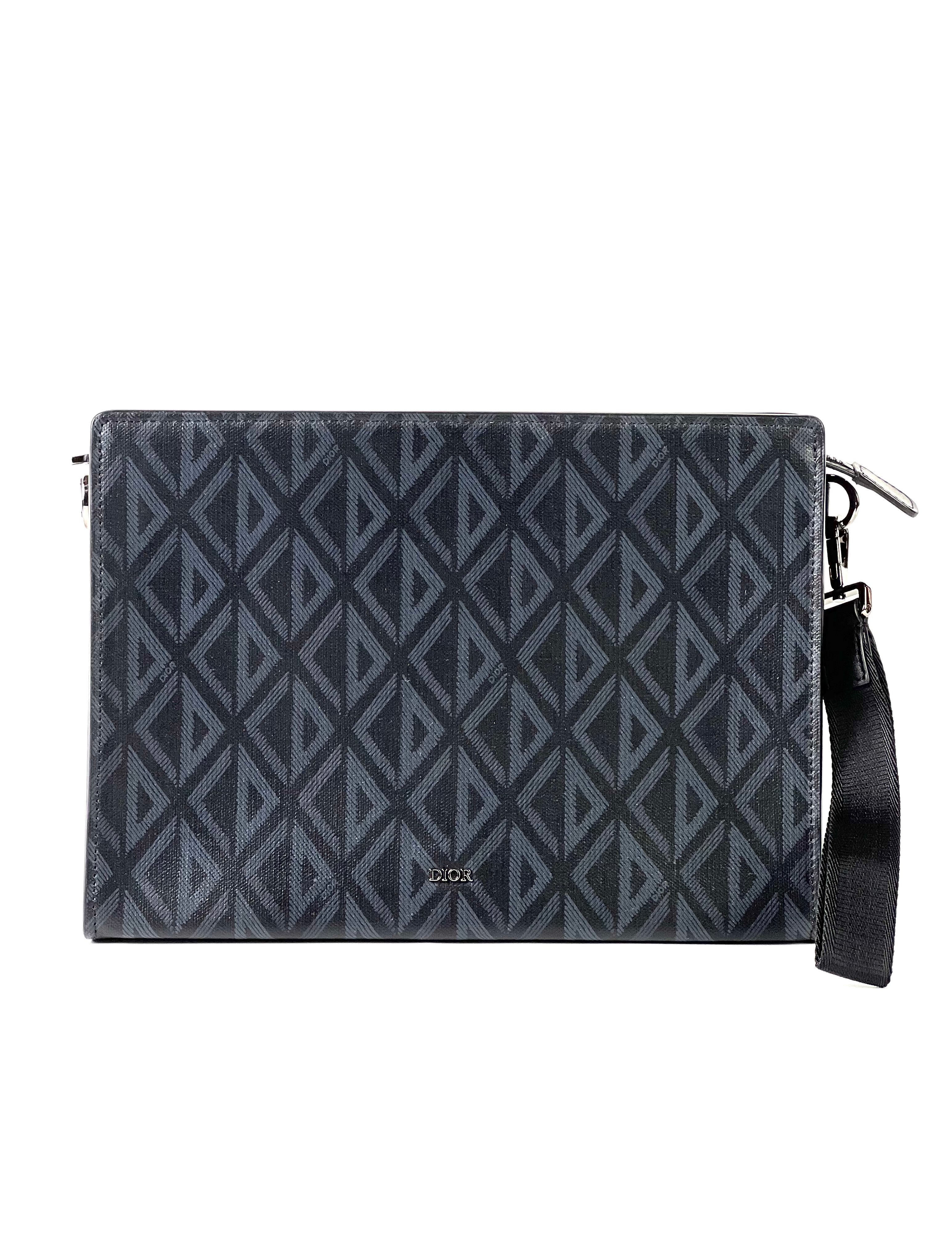 Christian Dior Diamond Black A5 Triangle Pouch