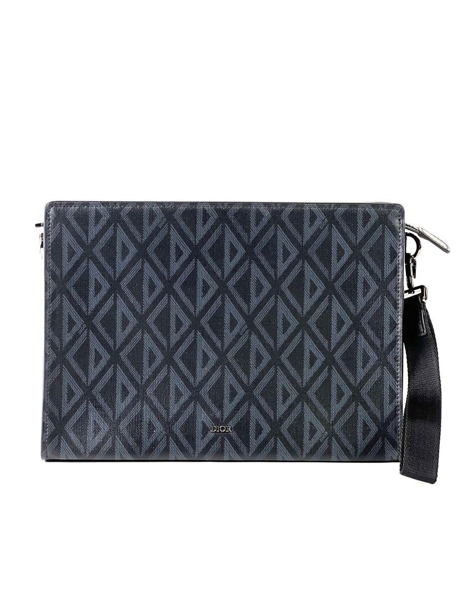 Christian Dior Diamond Black A5 Triangle Pouch