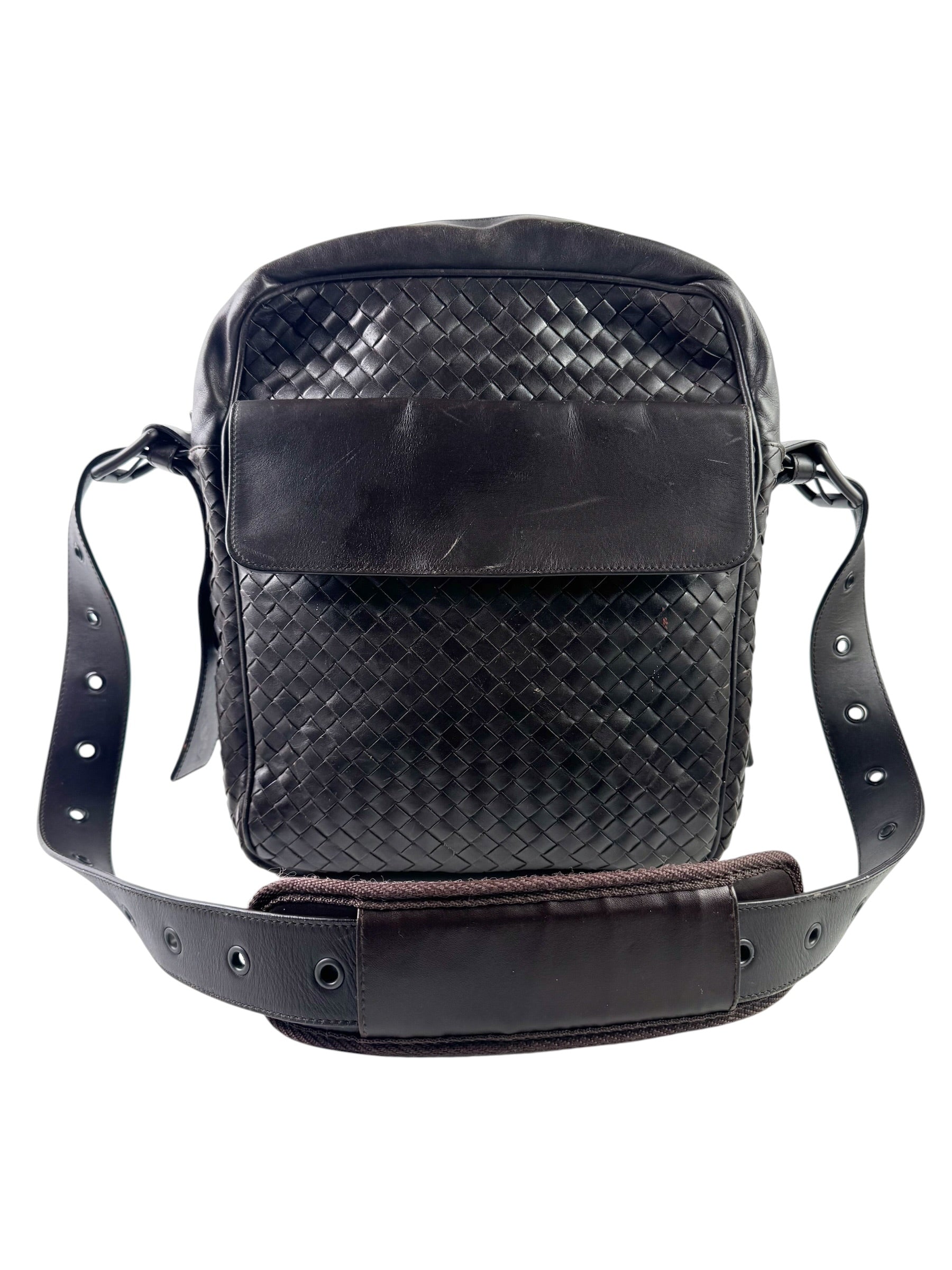 Bottega Veneta Intrecciato Brown Messenger Bag