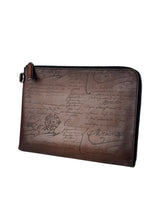 Berluti Scritto Nino GM Brown Clutch 3
