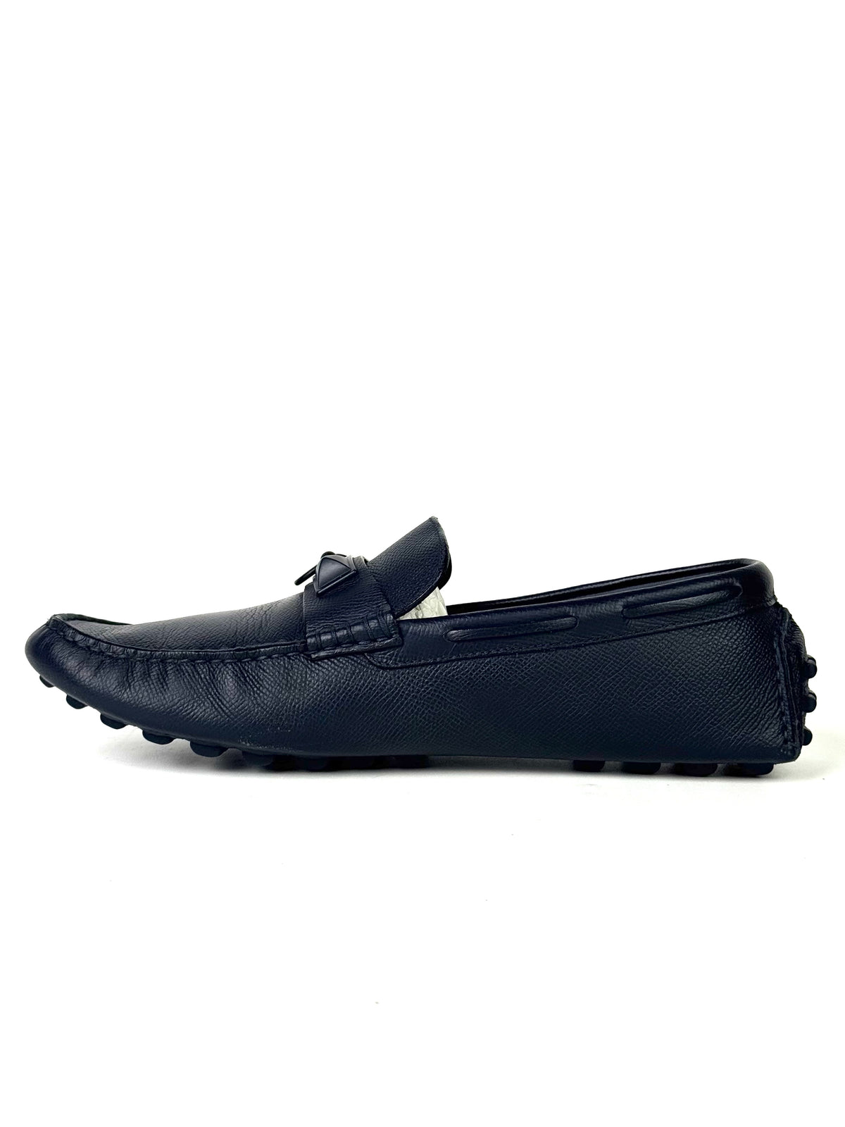 Hermès Irving Navy Leather Loafers