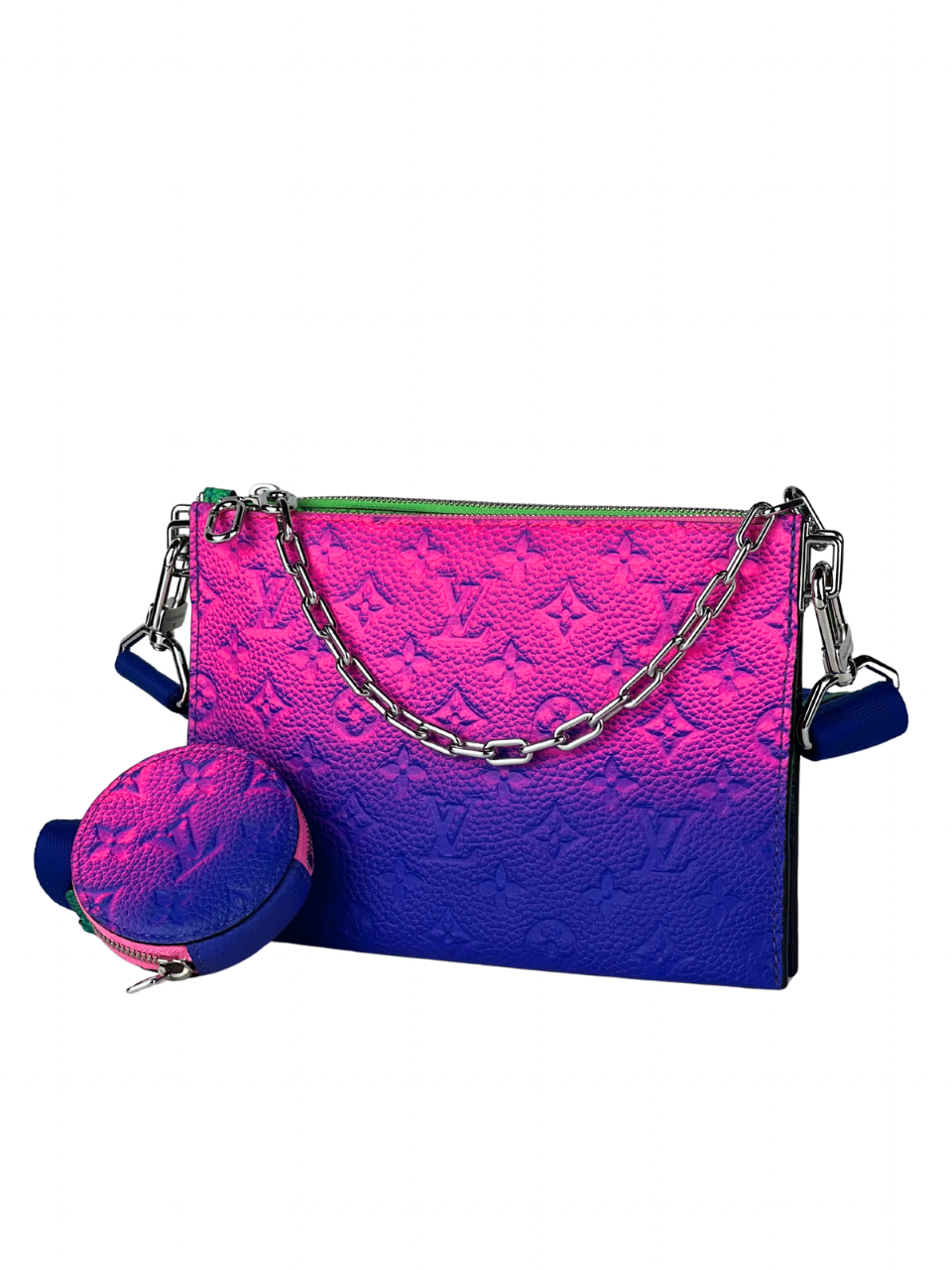 Louis Vuitton Trio Pouch Taurillon Illusion Blue / Pink Messenger Bag