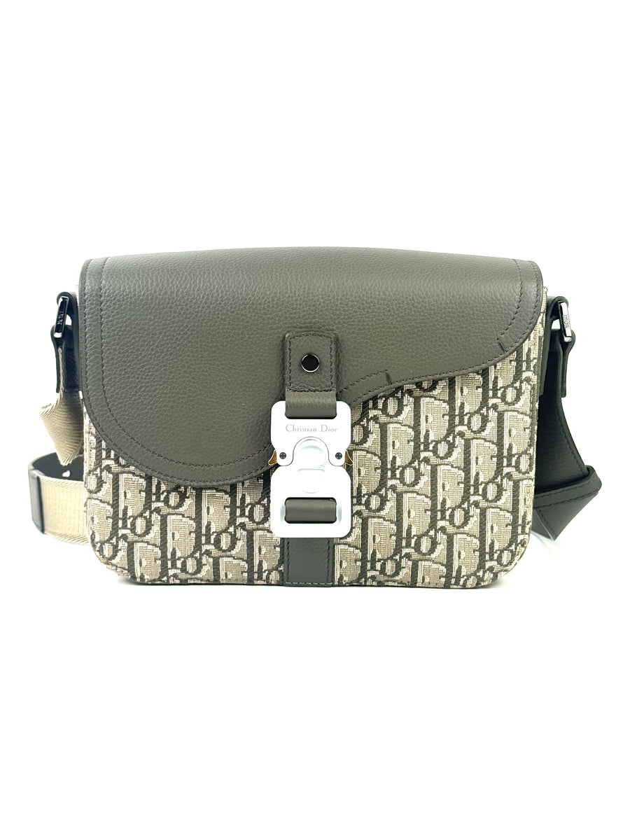 Christian Dior Oblique Jacquard Army Green Small Messenger Bag