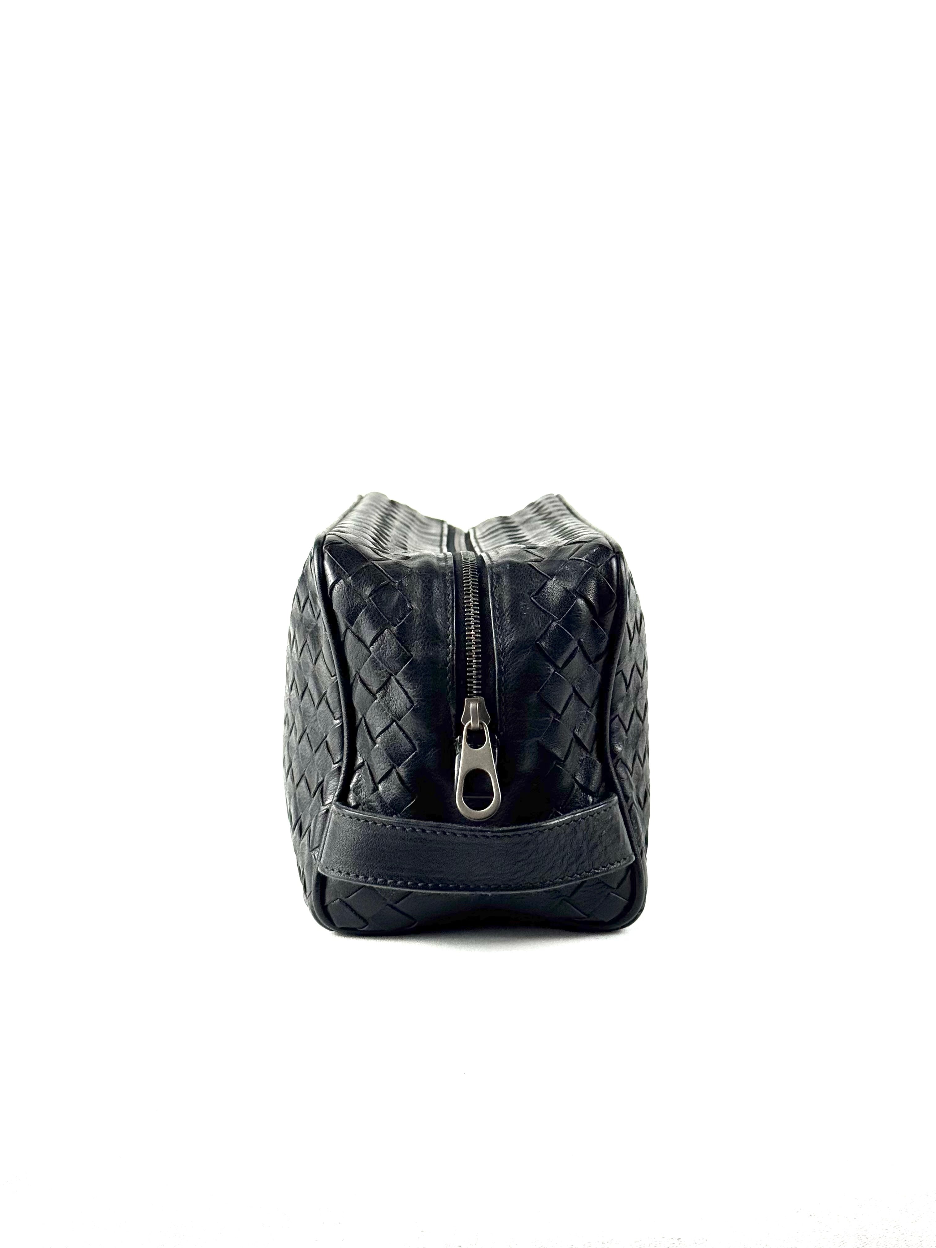 Bottega Veneta Intrecciato Black Toiletry Pouch