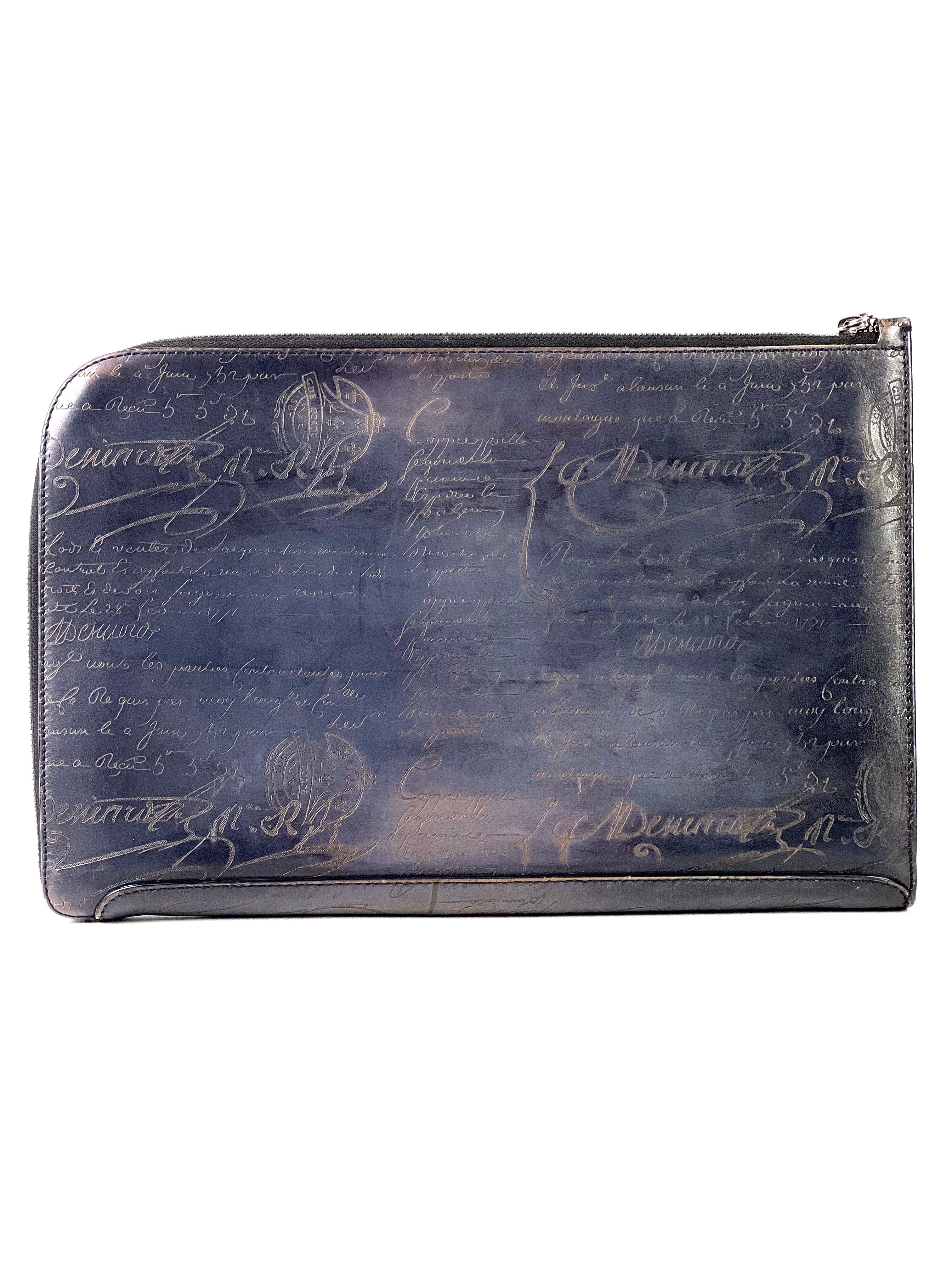 Berluti Scritto Nino GM Zipped Jour Clutch