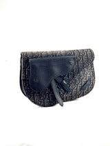 Christian Dior Saddle Pouch Oblique Jacquard Dark Grey Slingbag 2