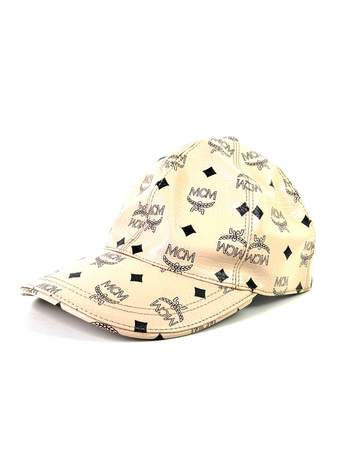 MCM Visetos Leather Pink Cap