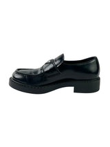 Prada Triangle Logo Chocolate Brushed Leather Loafers 3