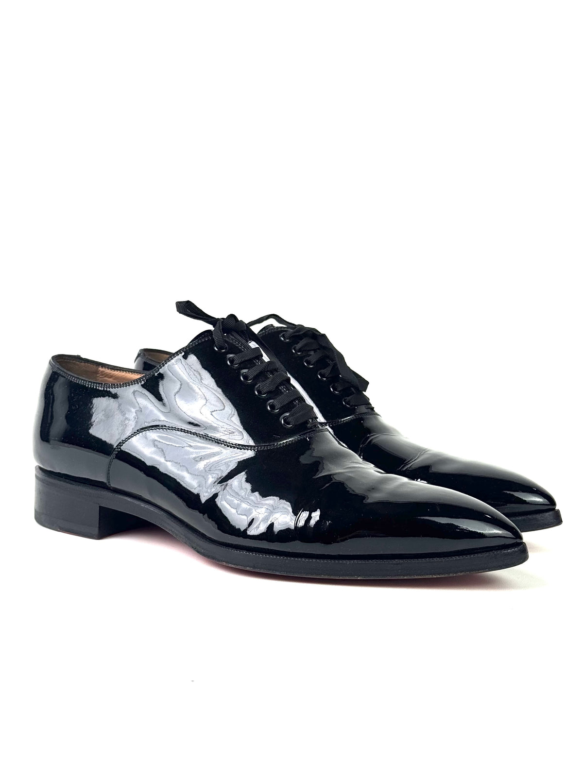 Christian Louboutin Black Patent Leather Oxford Loafers