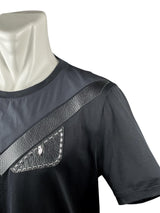 Fendi Monster Eye Patchwork Black Short Sleeve Tee 4