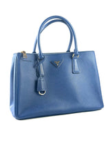 Prada Saffiano Blue Lux Double Zip Tote Bag 2
