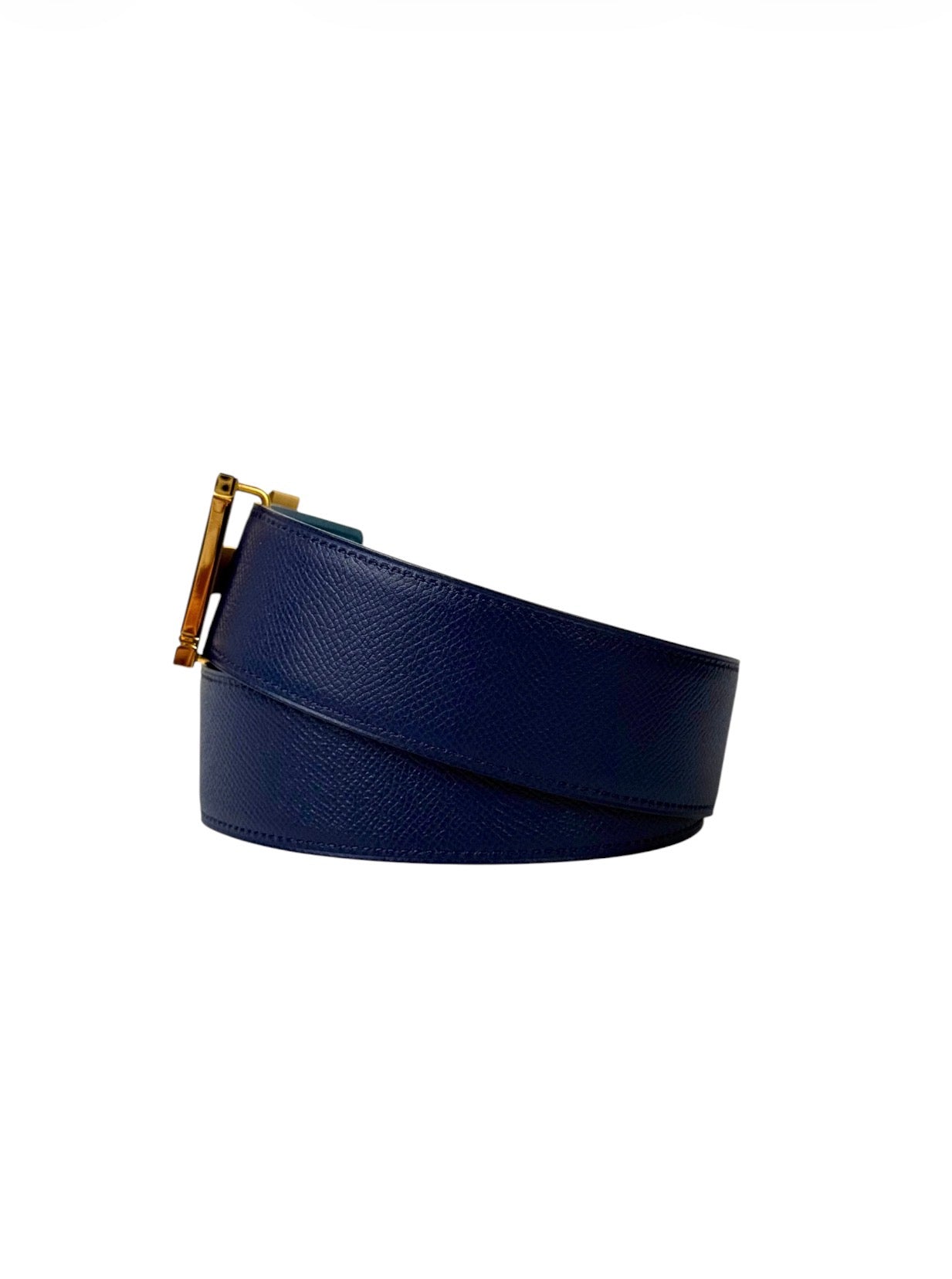 Hermès H Buckle Gold 40MM Blue Reversible Belt