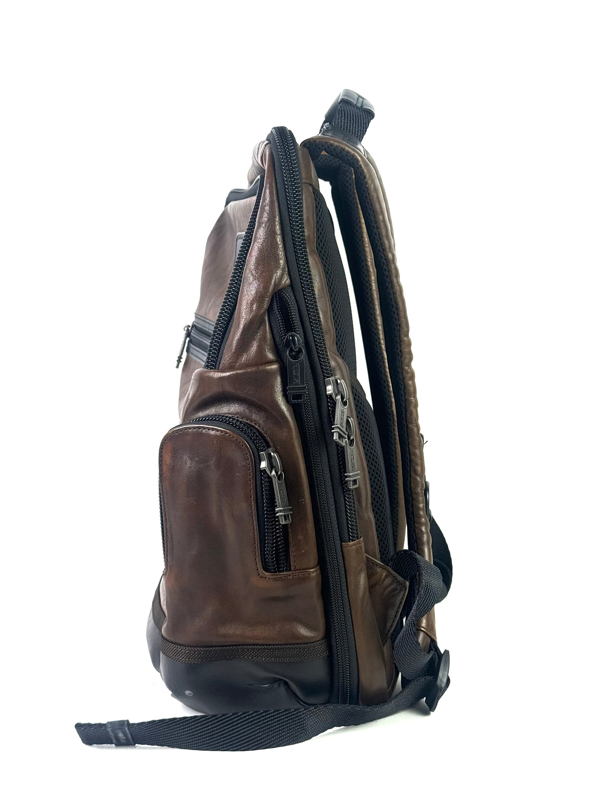 Tumi Brown Alpha Bravo Brown Leather Backpack