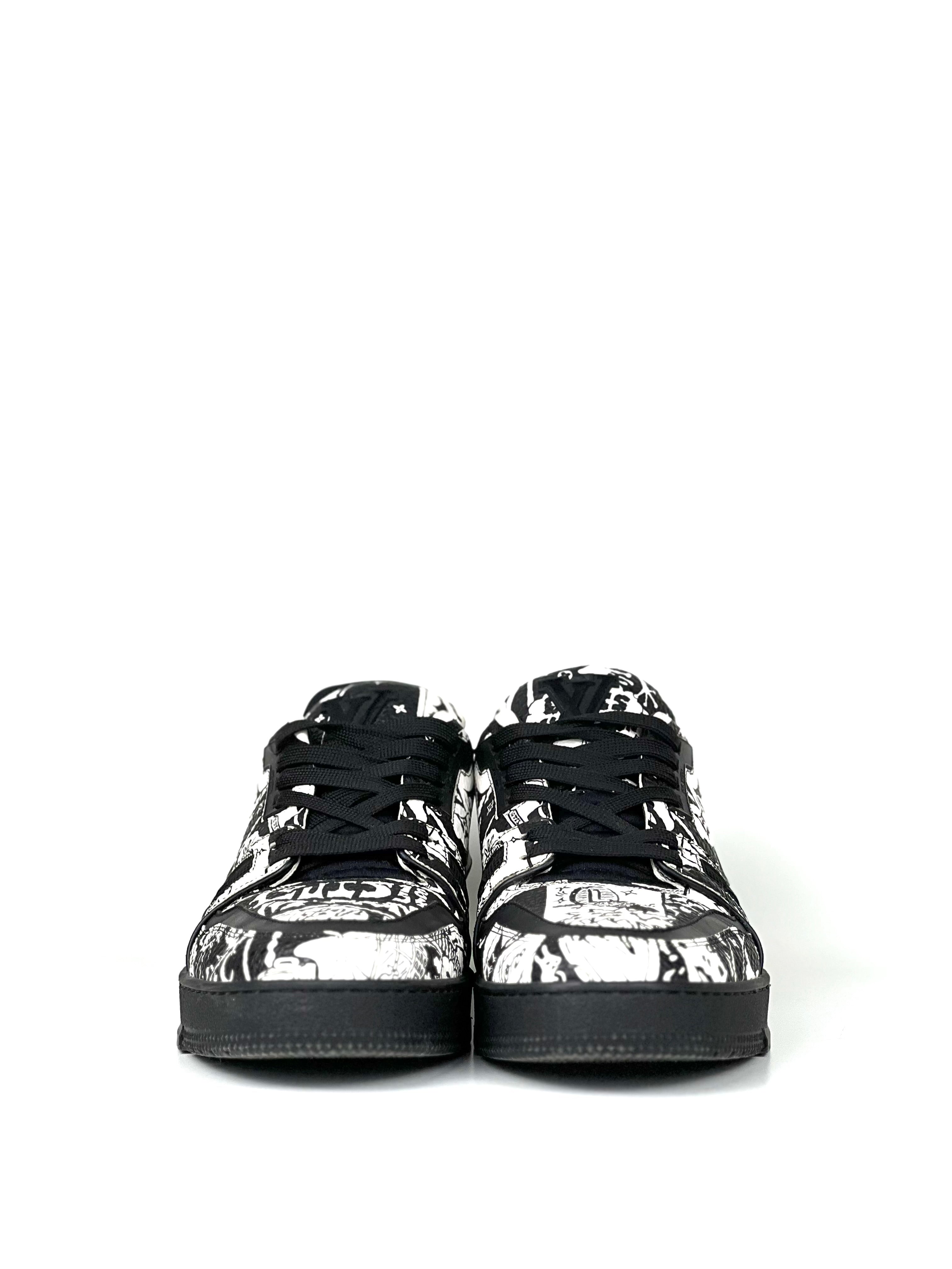 Louis Vuitton Trainer B&W Comic Leather Sneakers