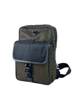Prada Triangle Logo Tessuto Nylon Green & Black Slingbag 3