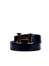 Hermes H Gold Buckle Reversible Black / Grey Belt 1