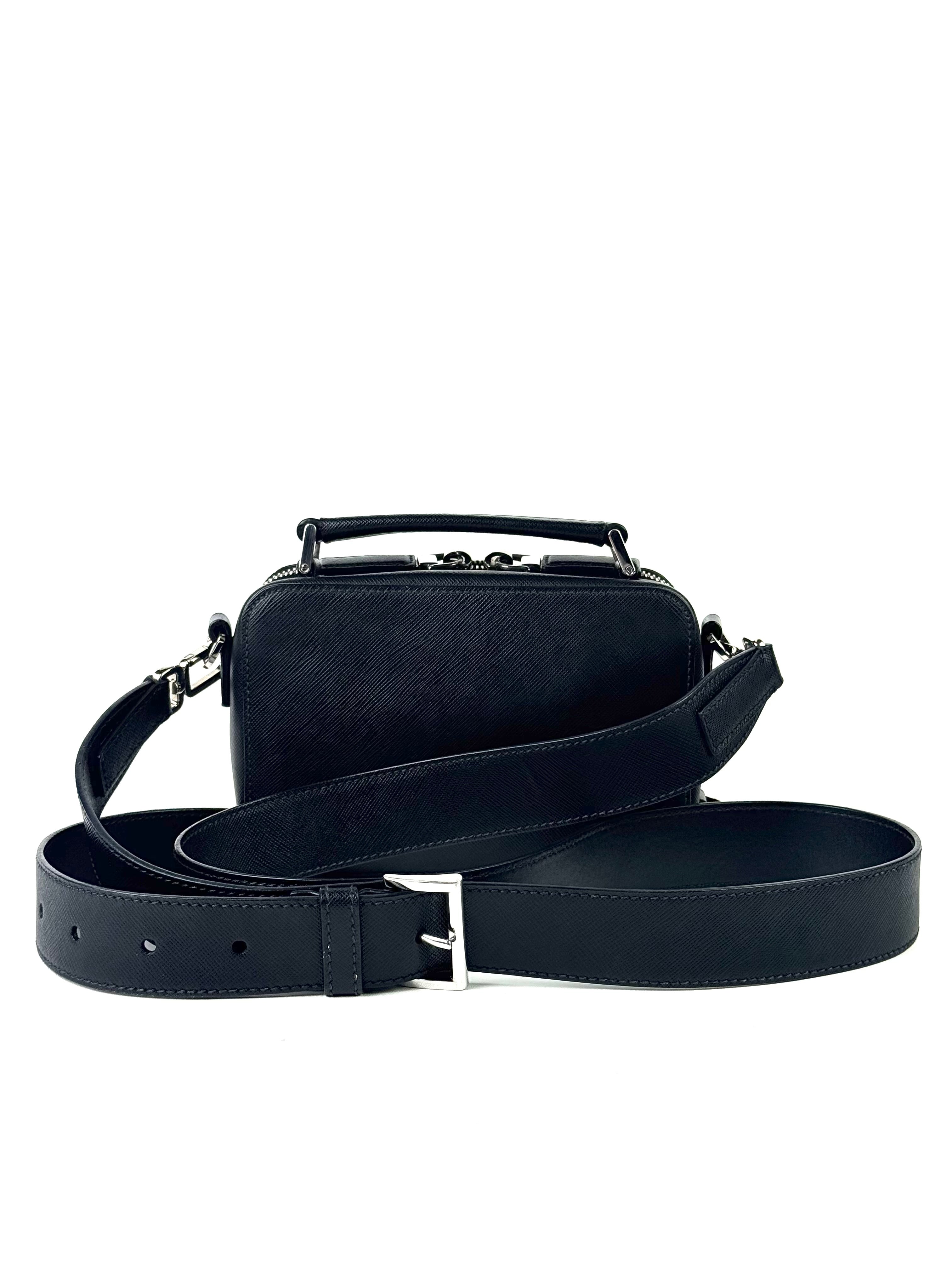 Prada Brique Saffiano Leather Triangle Logo Sling Bag