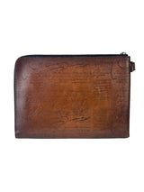 Berluti Scritto Nino GM Brown Clutch 6