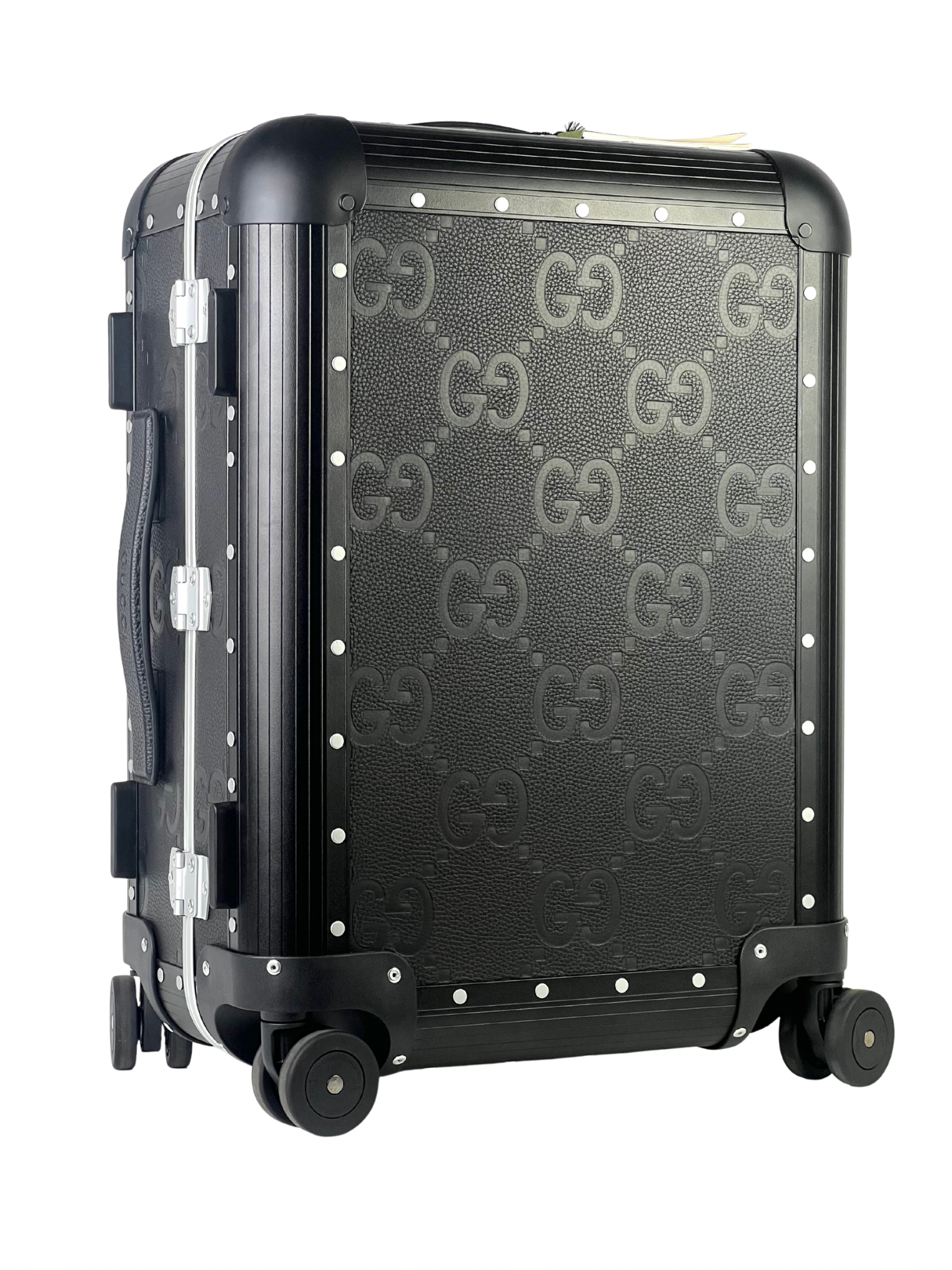 Gucci x FPM GG Jumbo Black Leather & Aluminum Cabin Luggage