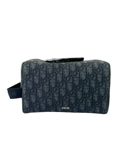 Christian Dior Oblique Jacquard Black Toiletry Pouch