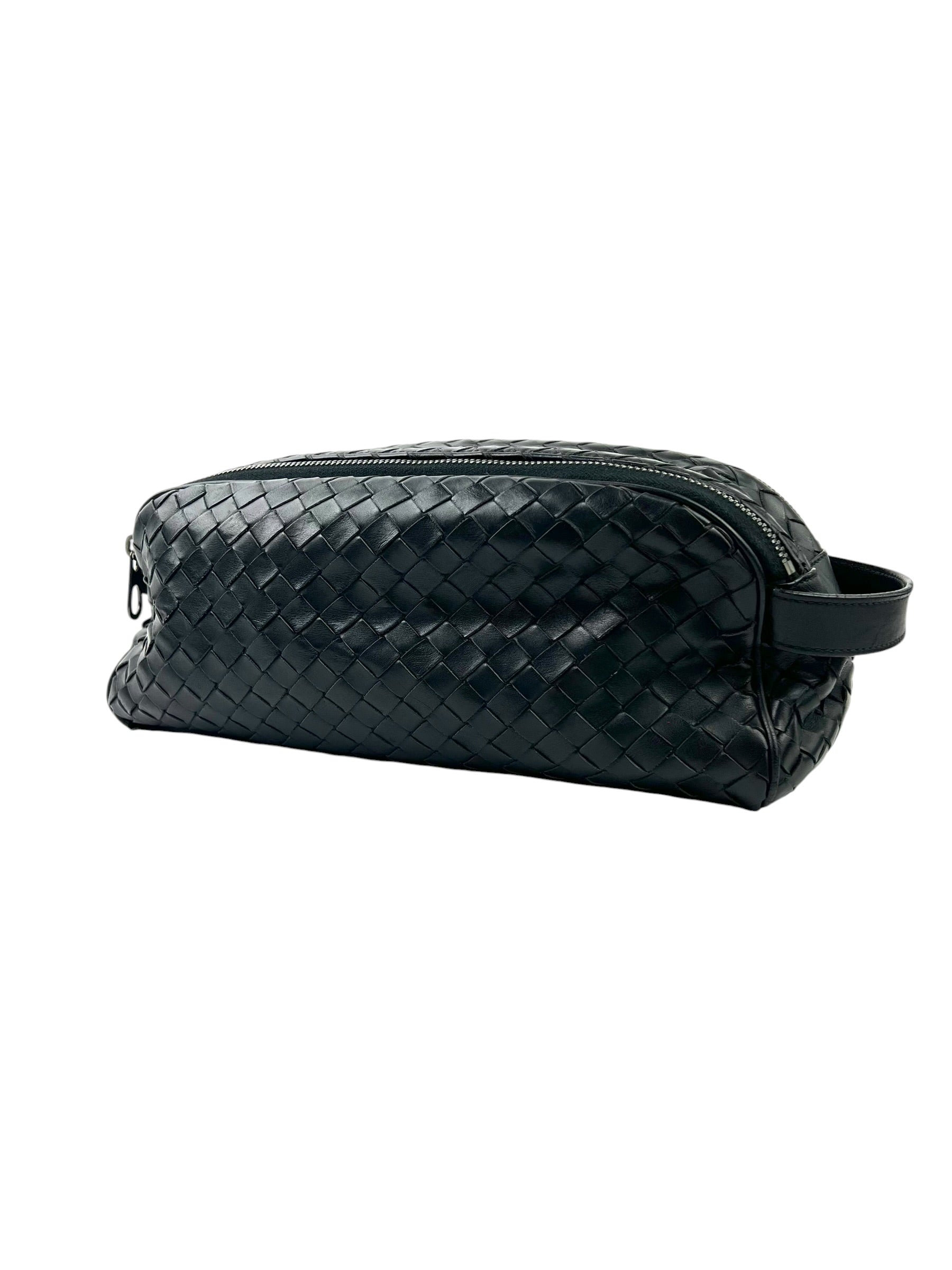 Bottega Veneta Intrecciato Black Toiletry Pouch
