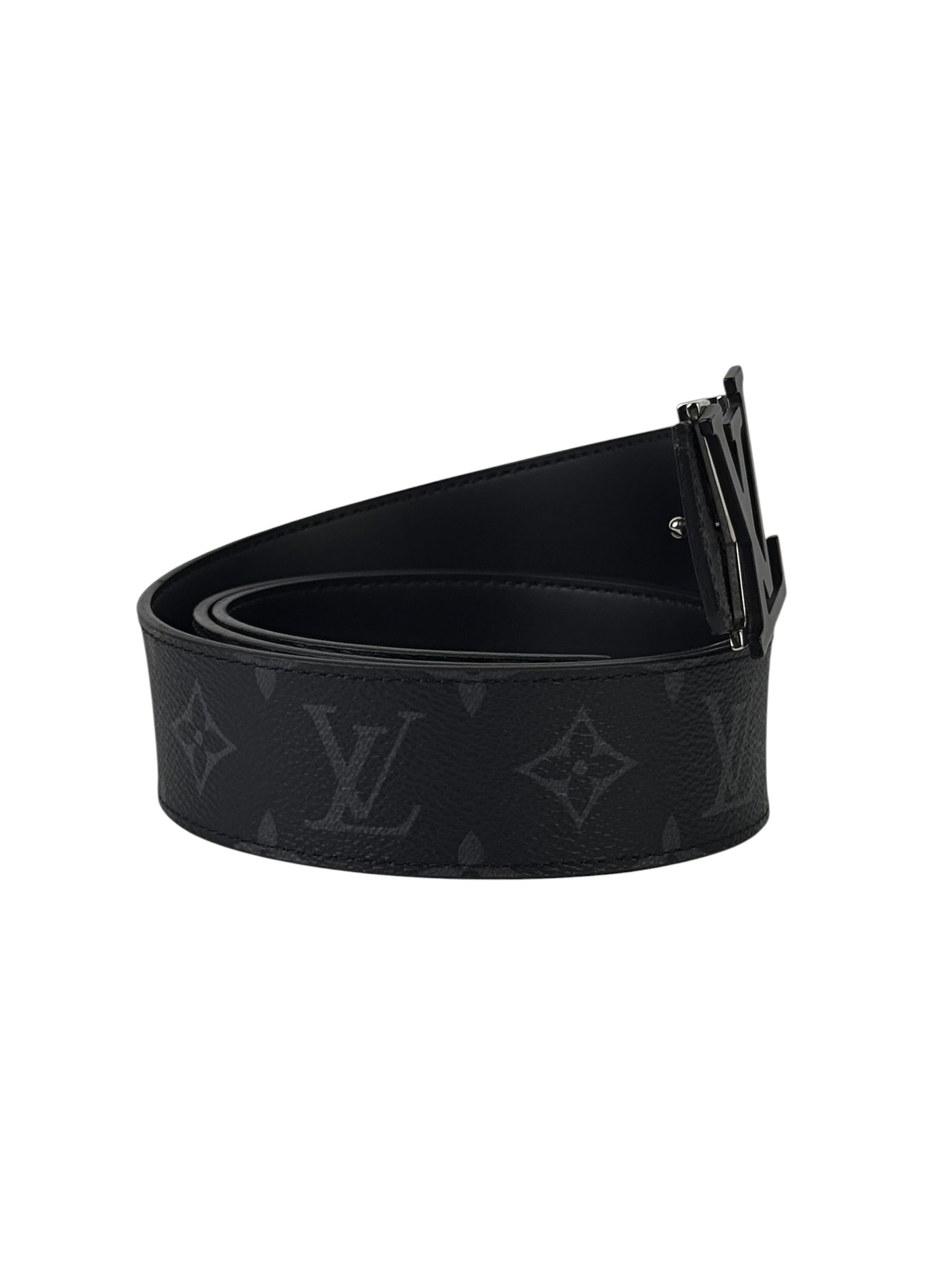 Louis Vuitton Initial Optik Logo 40mm Eclipse Monogram Reversible Belt
