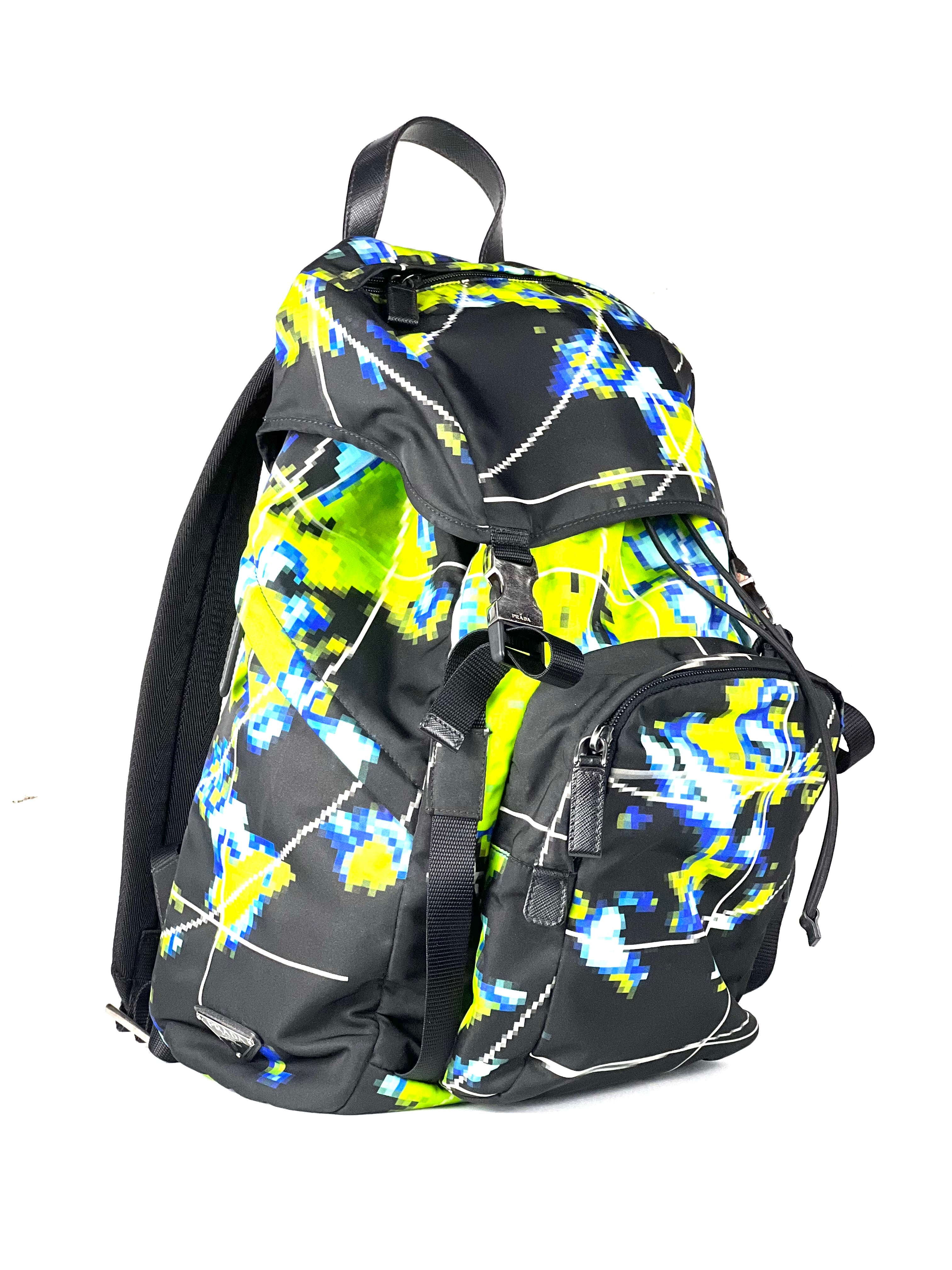 Prada Triangle Logo Tessuto Radar Nylon Backpack