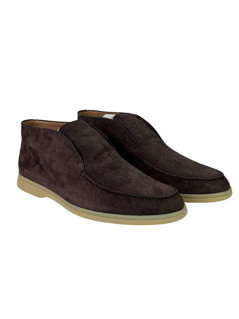Loro Piana Open Walk Brown Suede Slip-On
