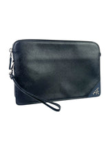 Prada Logo Saffiano Leather Standing Clutch 2