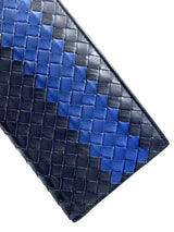Bottega Veneta Intrecciato Black Navy Long Wallet 6