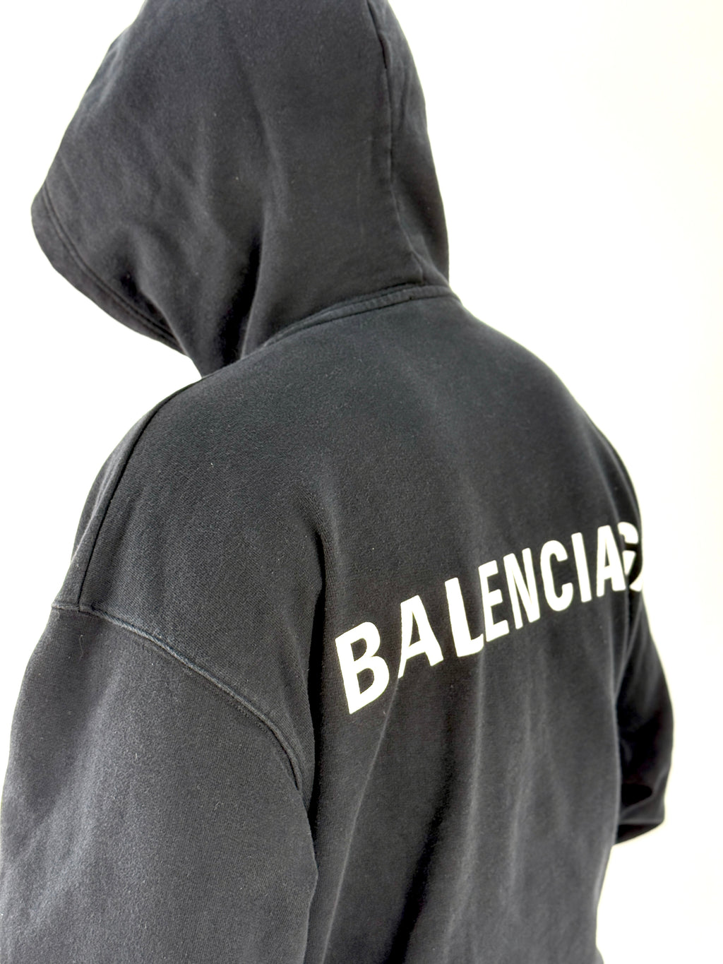 Balenciaga Logo Printed Black Hoodie