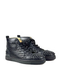 Christian Louboutin High Top Calf Black Sneakers