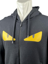 Fendi Monster Eye Leather Black Zip Hoodie 3