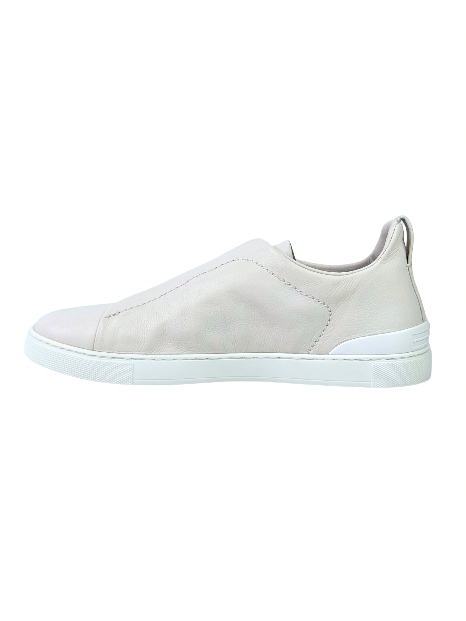 Zegna Triple Stitch Second Skin White Slip-On