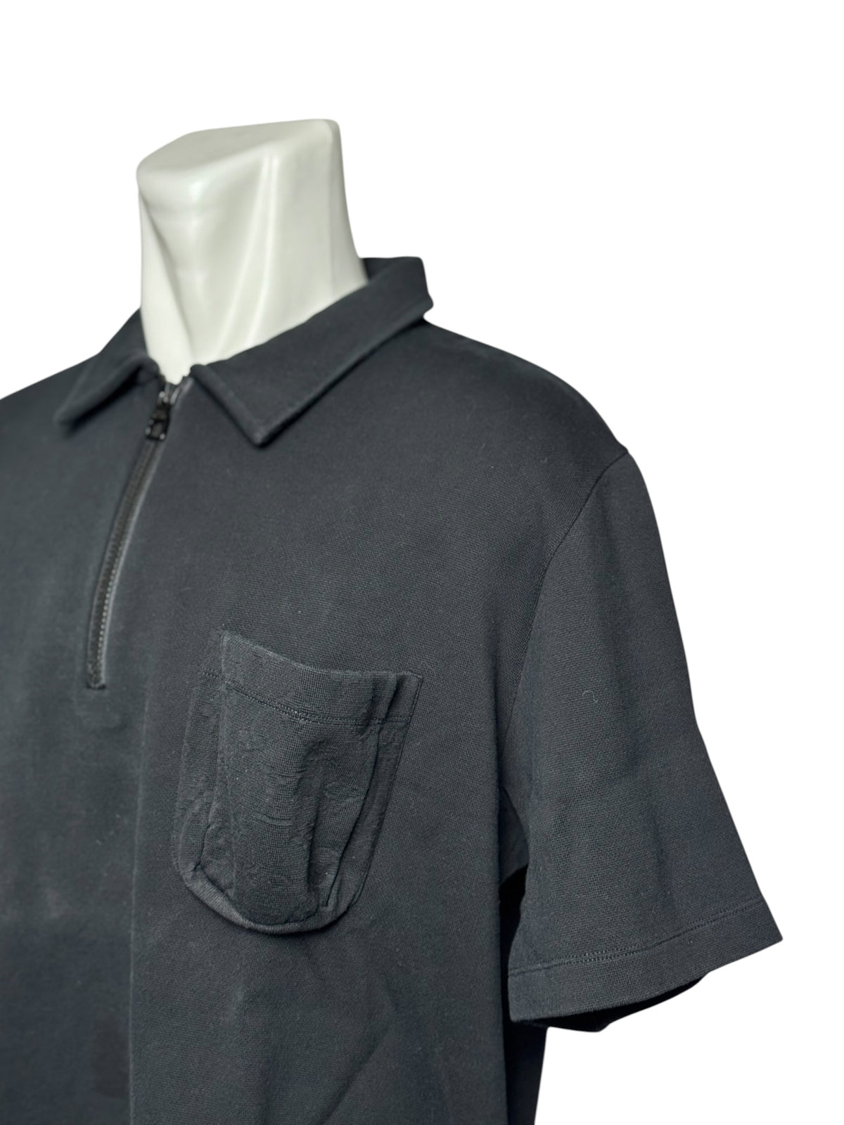 Louis Vuitton Monogram Pocket Zipper Black Polo Shirt