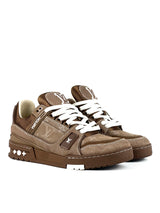 Louis Vuitton Trainer Monogram Denim Brown Sneakers 1