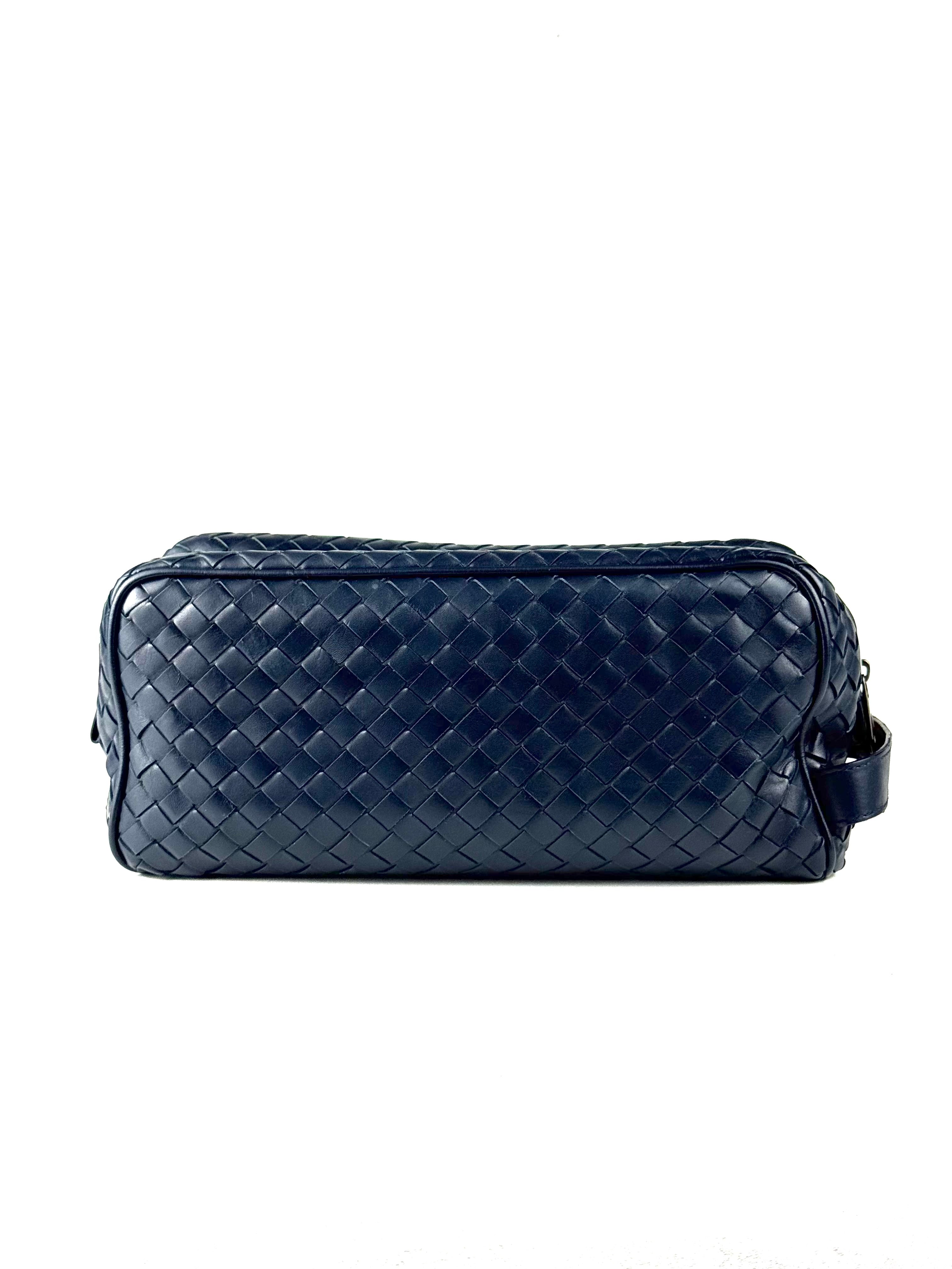 Bottega Veneta Intrecciato Navy Toiletry Pouch