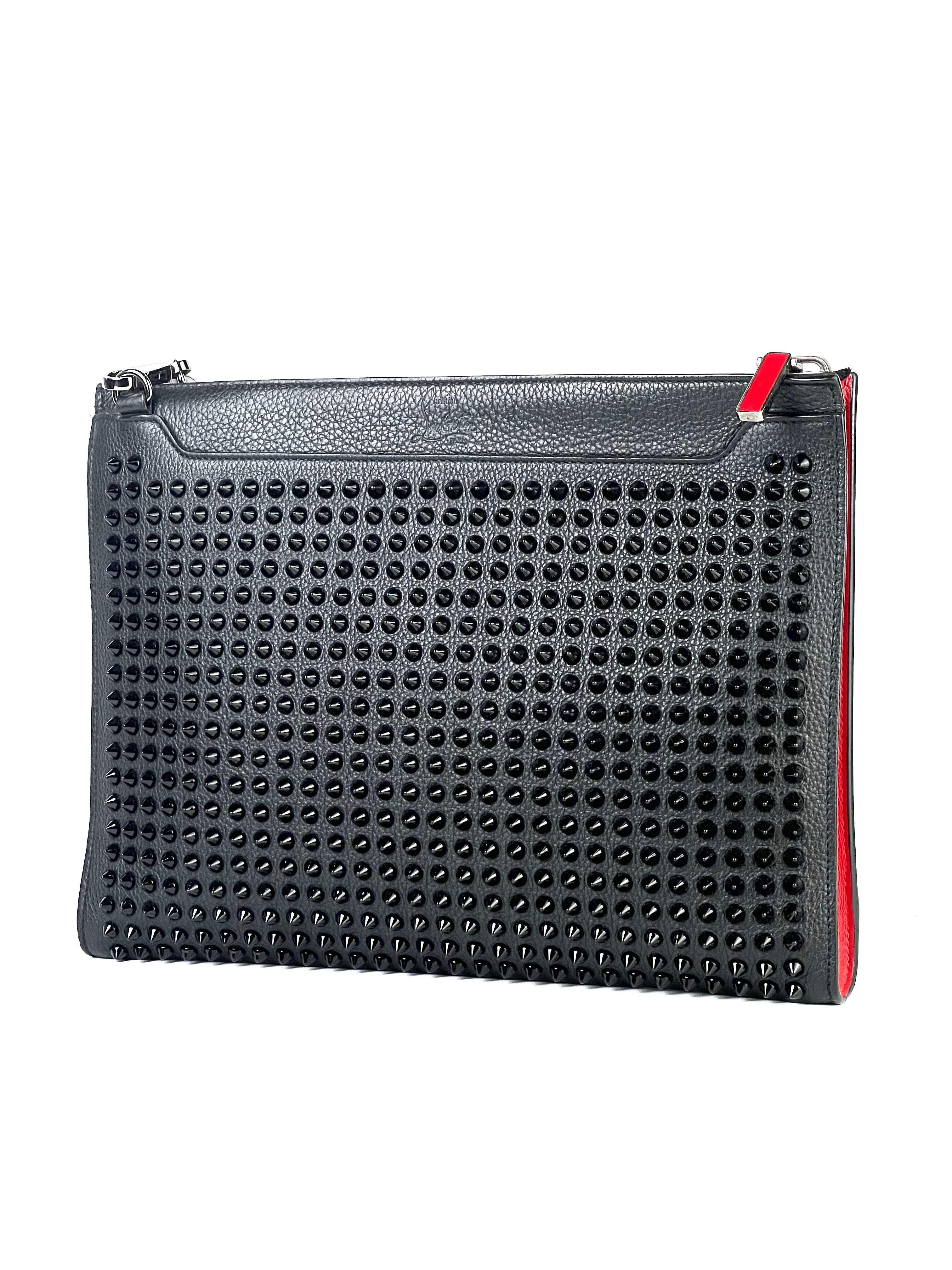 Christian Louboutin Skypouch Calf Leather Spike Black Slingbag