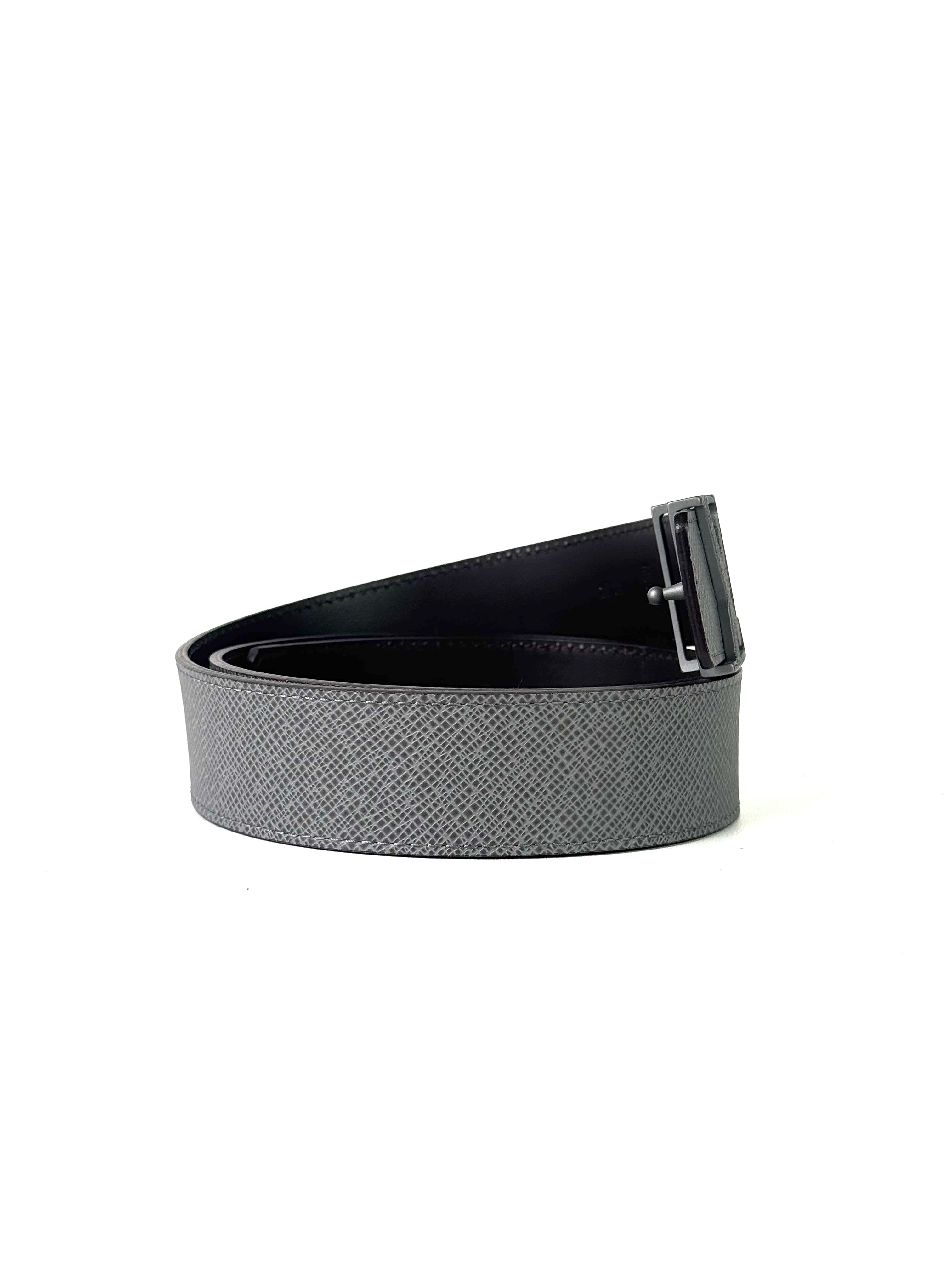 Louis Vuitton Initial Logo Taiga Grey Belt