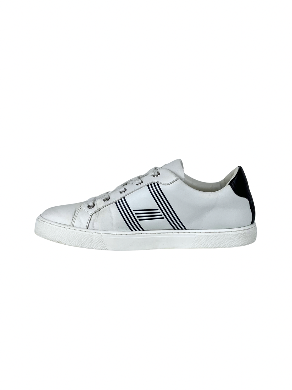Hermès White / Black Avantage Leather Sneakers