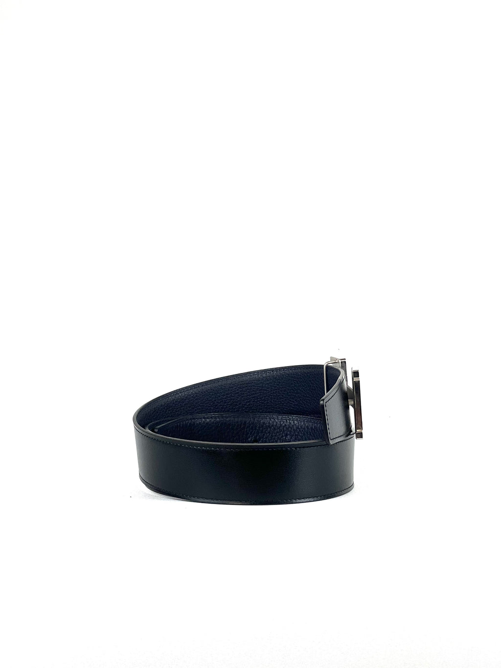 Hermes Constance H Silver Buckle Reversible Grey Belt