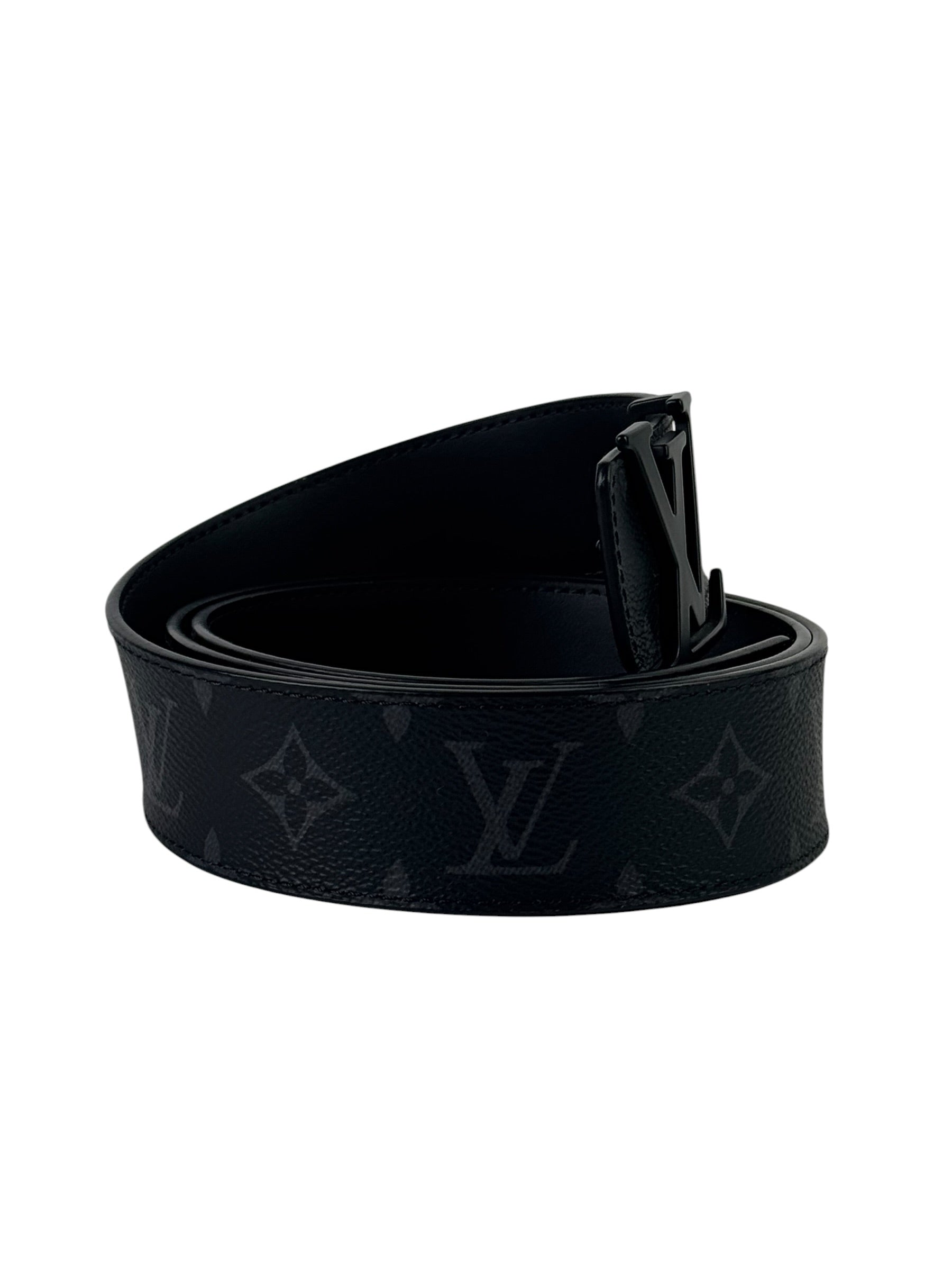 Louis Vuitton Initial Black Logo Eclipse Monogram Rev Belt
