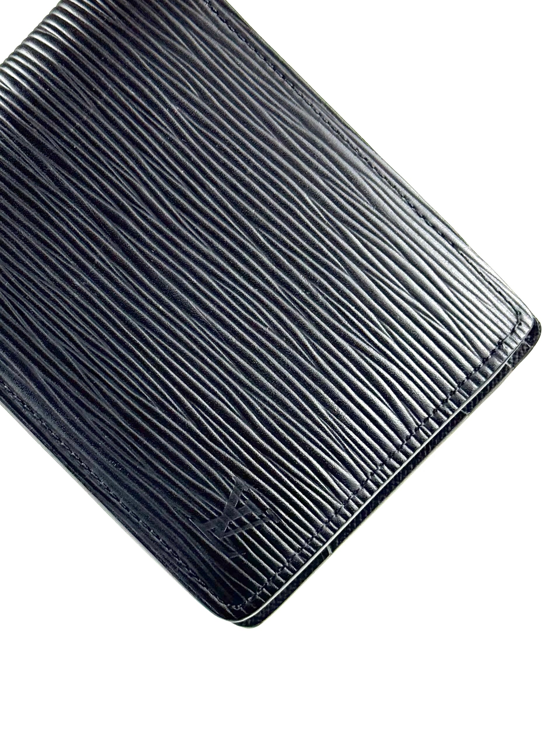 Louis Vuitton Logo Epi Leather Black Multiple Wallet