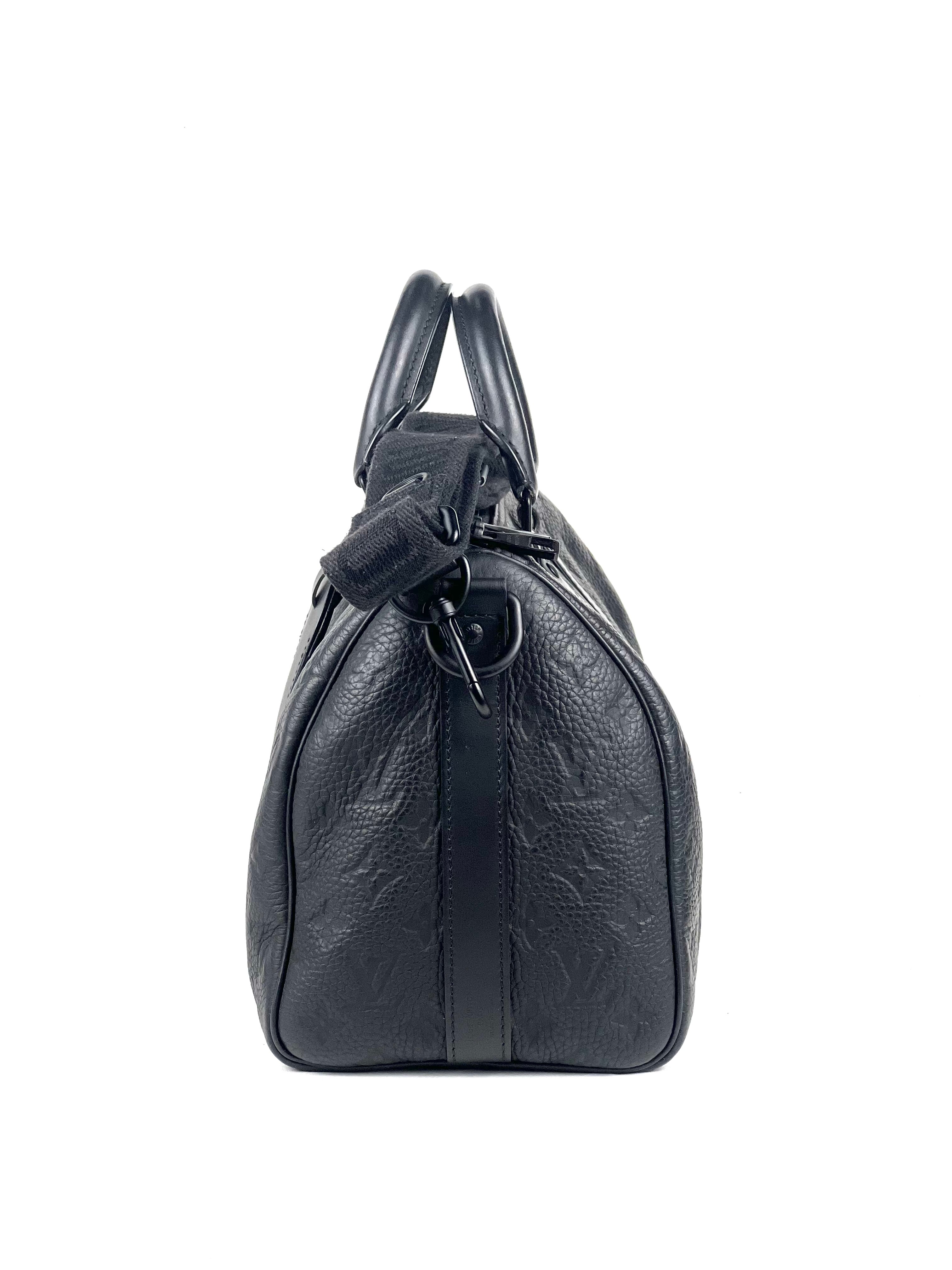 Louis Vuitton Taurillon Monogram Black 35 Keepall Bag
